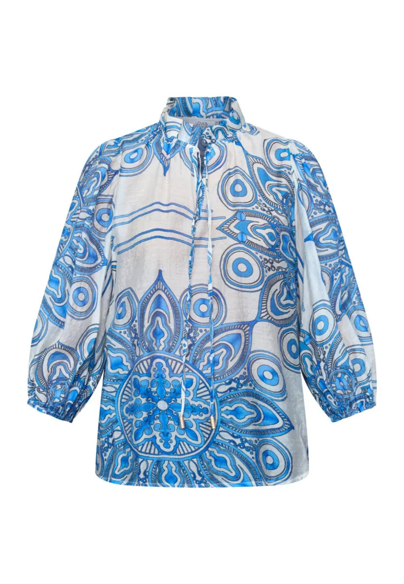 Love&Divine Love&Divine Blouse Blauw/wit