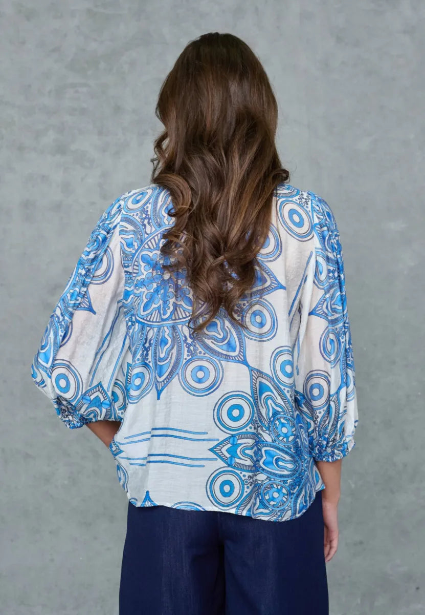 Love&Divine Love&Divine Blouse Blauw/wit