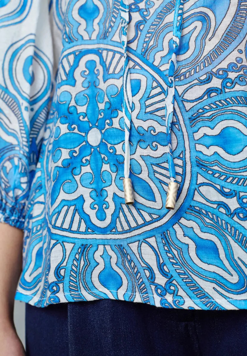 Love&Divine Love&Divine Blouse Blauw/wit